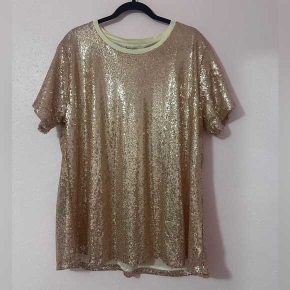 Southern Stitch Rose Gold Sequin Top - Picture 5 of 5